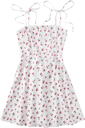 Floerns Women's Ditsy Floral High Waist Cami Short A Line Dress