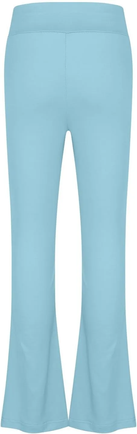 Girls Flare Leggings Cross High Waisted Yoga Pants Bootcut Leggings Kids Stretch Dance Bell Bottoms with Pockets Soft