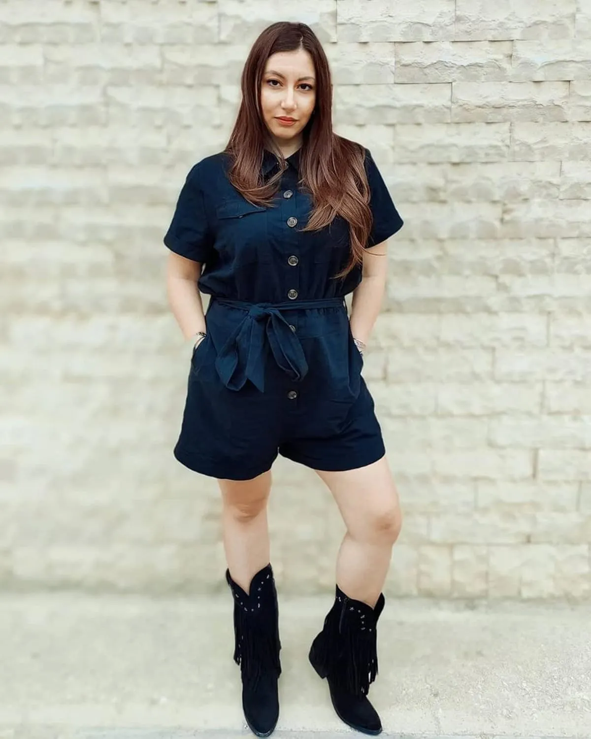 GRAPENT Women's Summer Short Sleeve Button Down Pockets Belted Jumpsuits Rompers