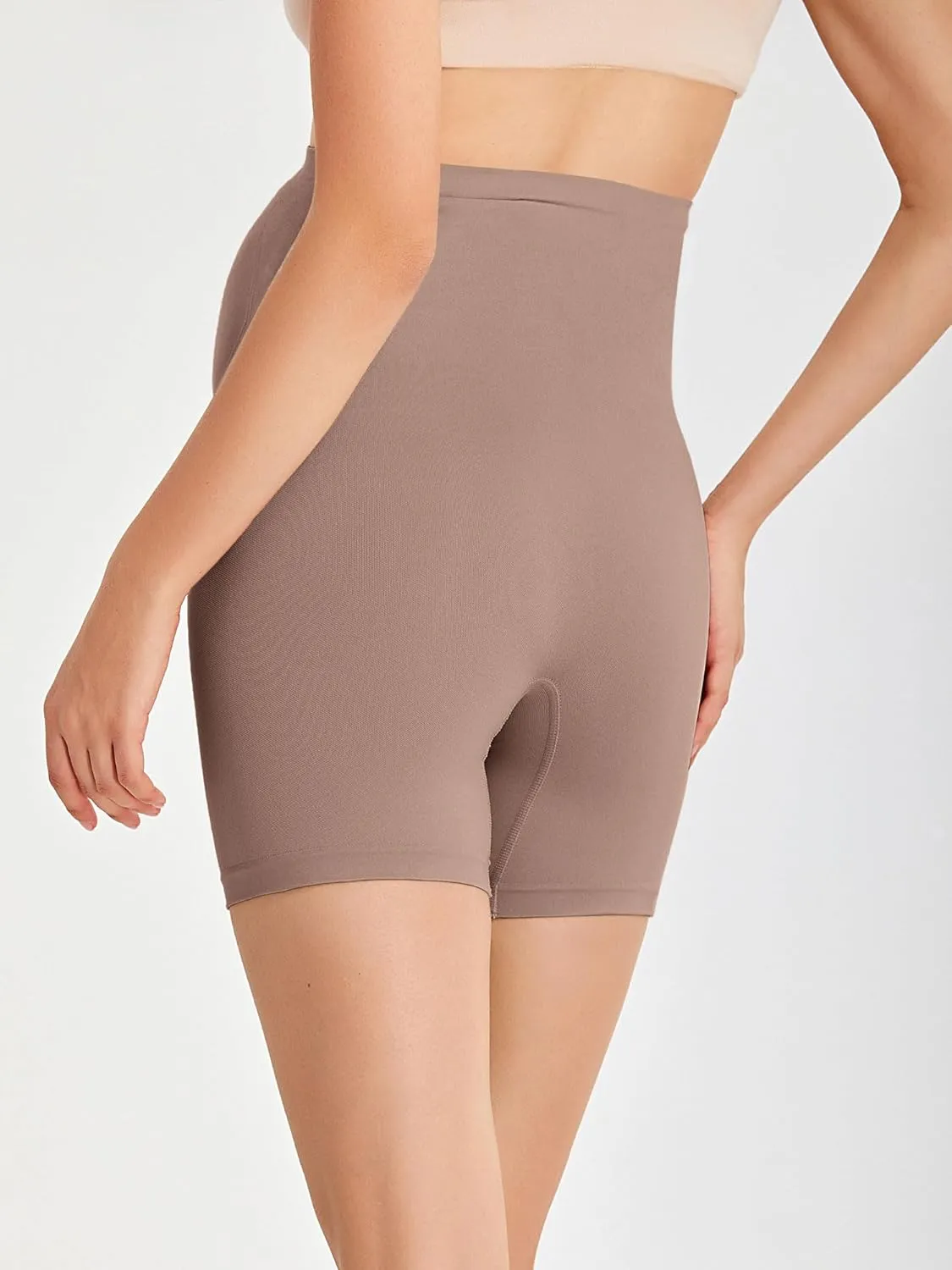 Gratlin Women's Seamless Maternity Shapewear for Dresses Pregnancy Shorts Panties High Waist Mid-Thigh Underwear