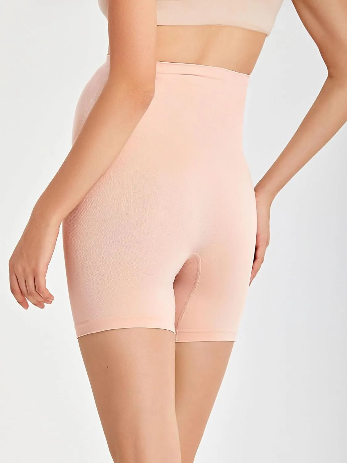 Gratlin Women's Seamless Maternity Shapewear for Dresses Pregnancy Shorts Panties High Waist Mid-Thigh Underwear