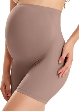 Gratlin Women's Seamless Maternity Shapewear for Dresses Pregnancy Shorts Panties High Waist Mid-Thigh Underwear