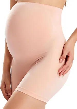 Gratlin Women's Seamless Maternity Shapewear for Dresses Pregnancy Shorts Panties High Waist Mid-Thigh Underwear