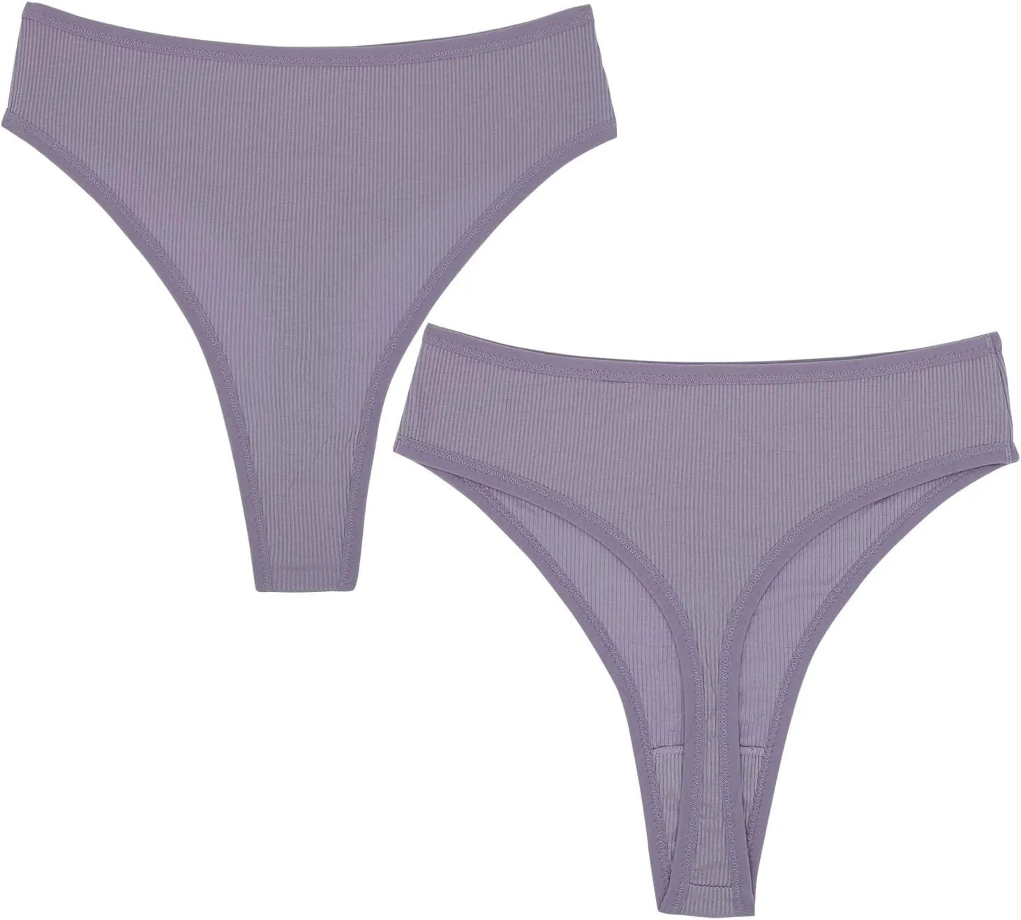 High Waisted Cotton Thongs Underwear For Women Breathable Sport Athletics Panties High Rise Plus Size Multipack