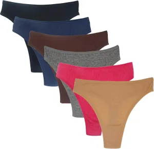 High Waisted Cotton Thongs Underwear For Women Breathable Sport Athletics Panties High Rise Plus Size Multipack