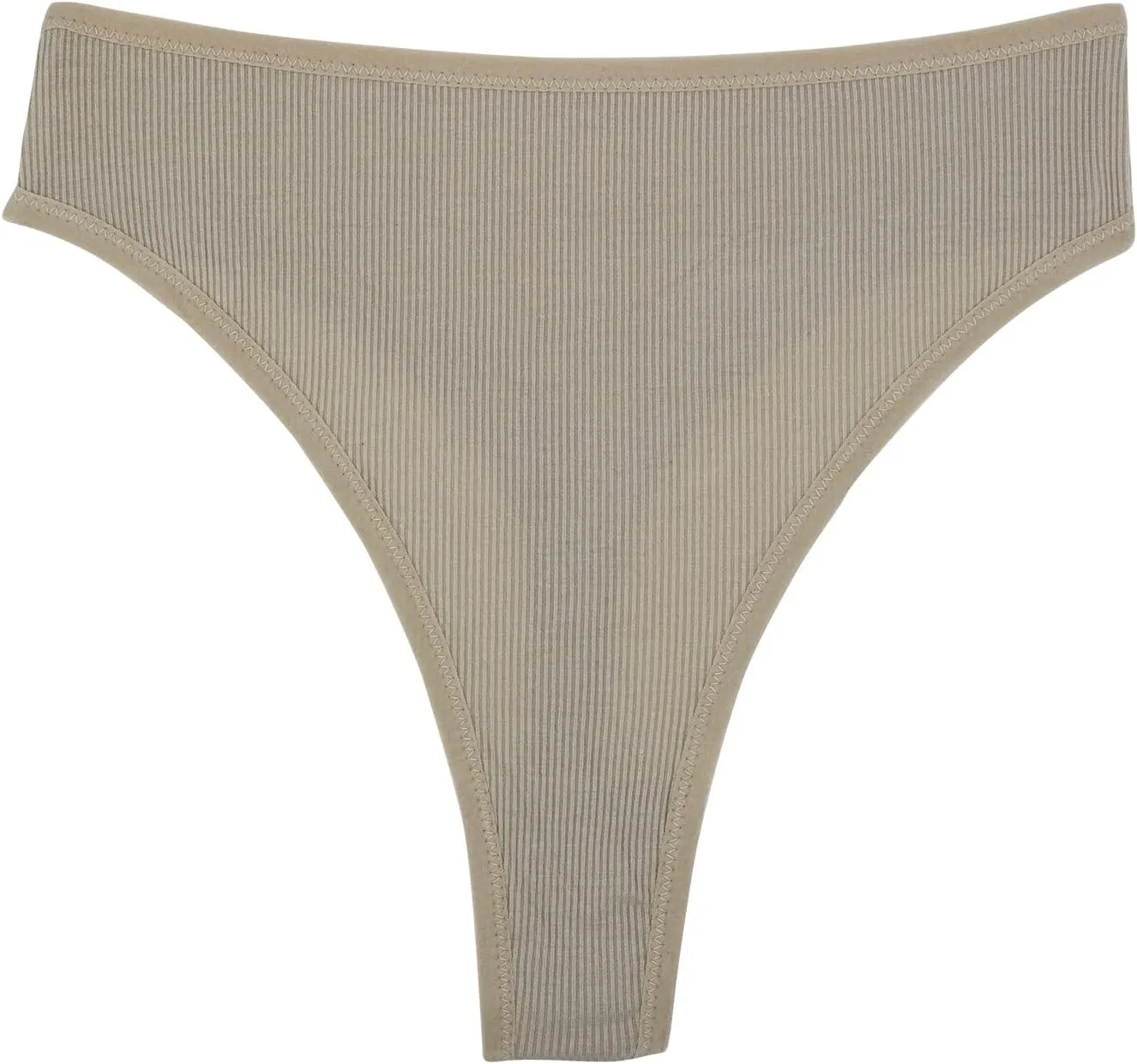 High Waisted Cotton Thongs Underwear For Women Breathable Sport Athletics Panties High Rise Plus Size Multipack