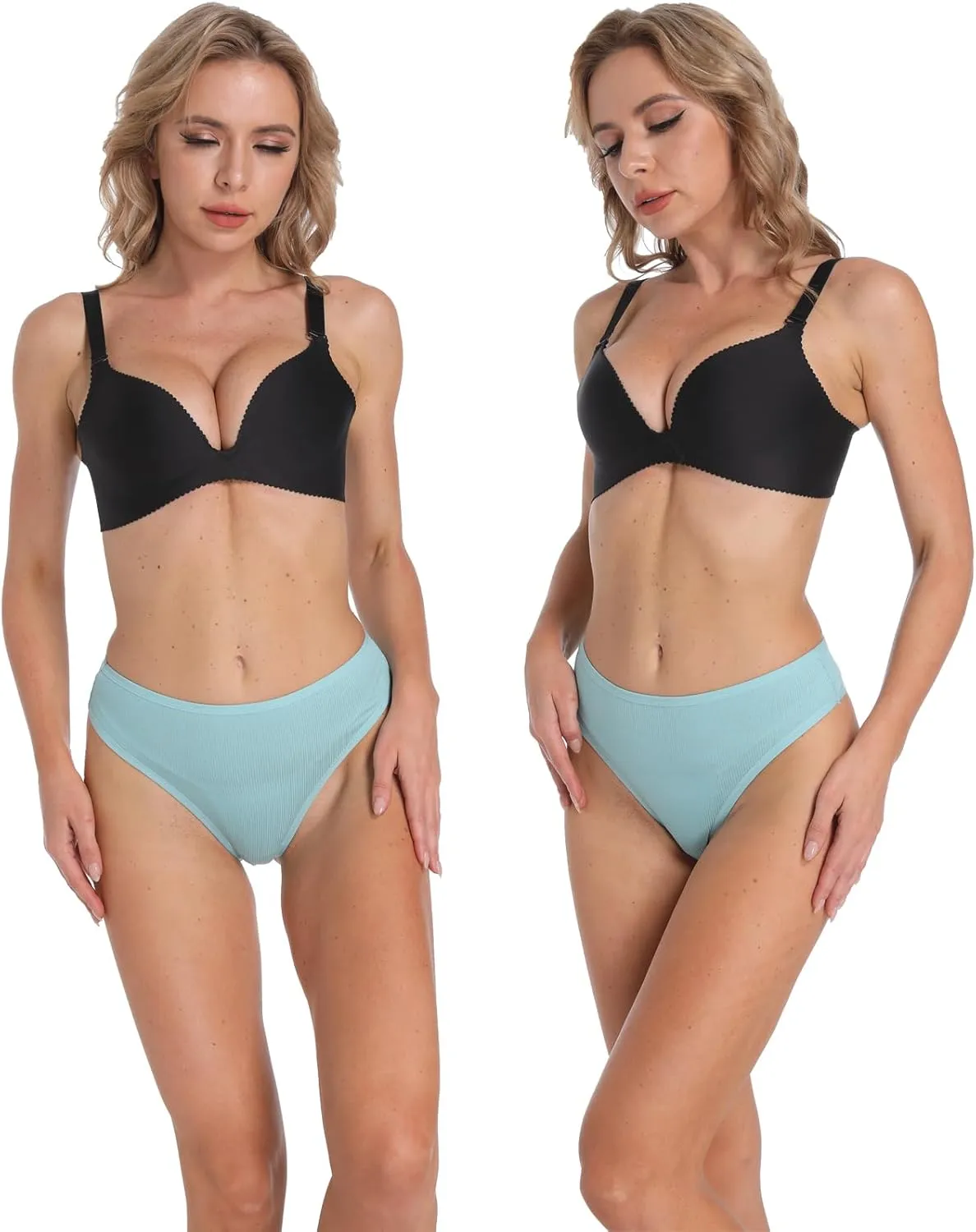 High Waisted Cotton Thongs Underwear For Women Breathable Sport Athletics Panties High Rise Plus Size Multipack
