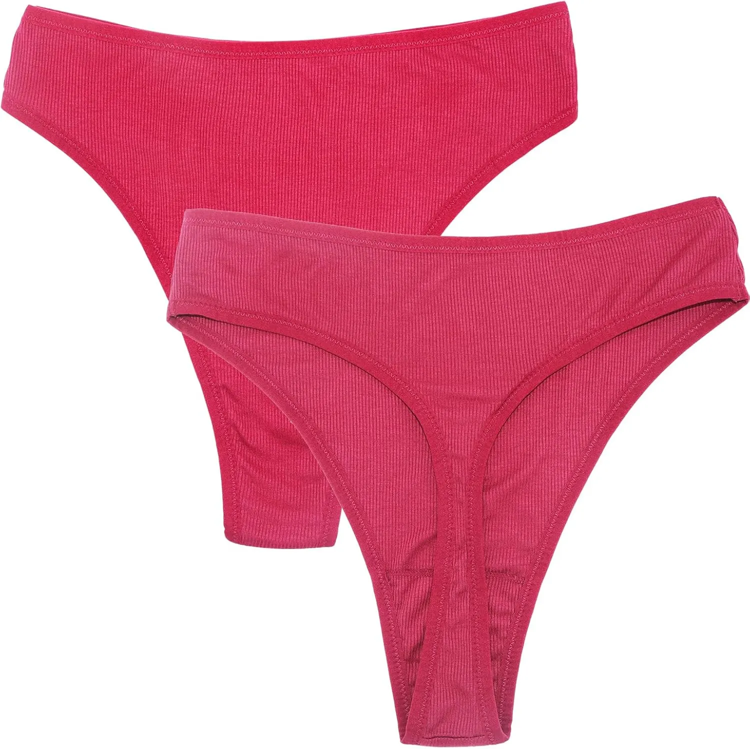 High Waisted Cotton Thongs Underwear For Women Breathable Sport Athletics Panties High Rise Plus Size Multipack