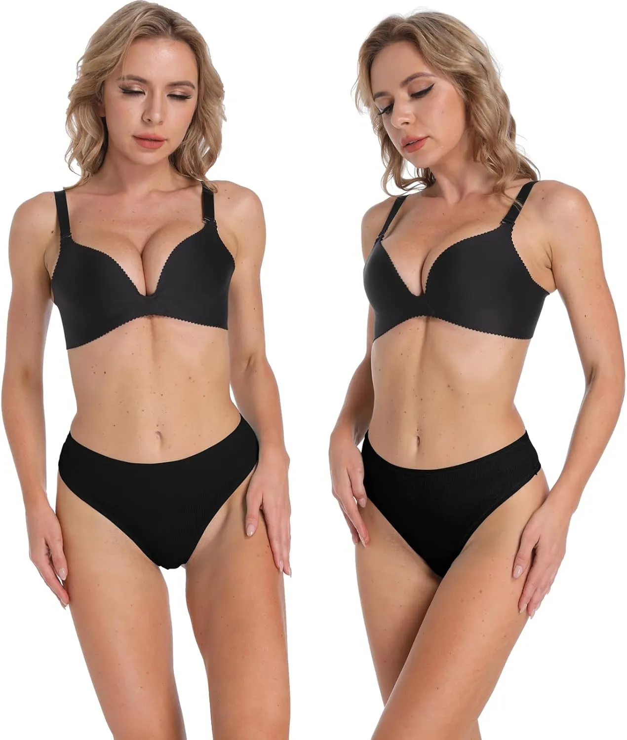 High Waisted Cotton Thongs Underwear For Women Breathable Sport Athletics Panties High Rise Plus Size Multipack
