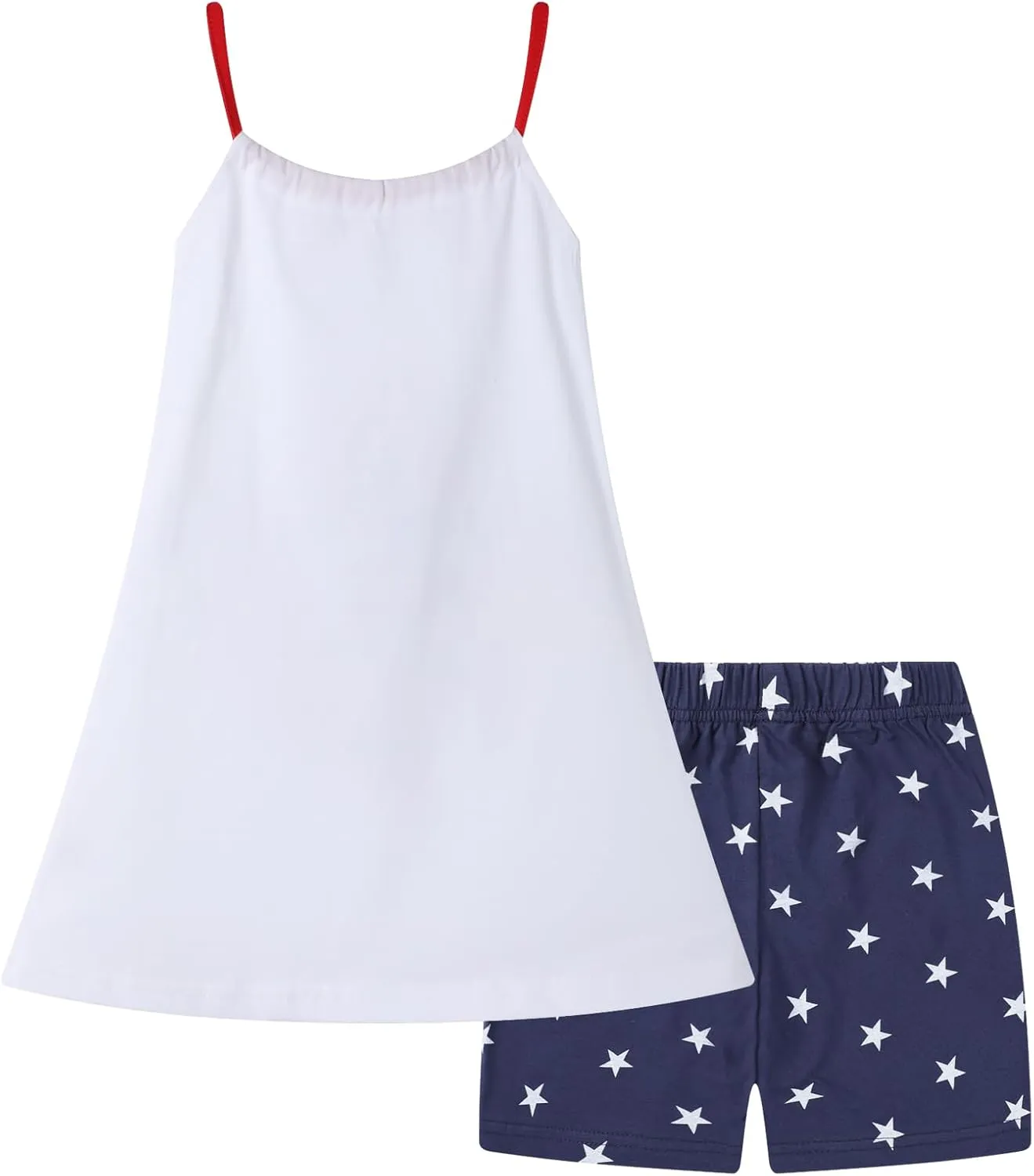 HILEELANG Girl Summer Short Outfits Sets Cami Slip Dress & Shorts Beach Clothing Sets 2-8 Years