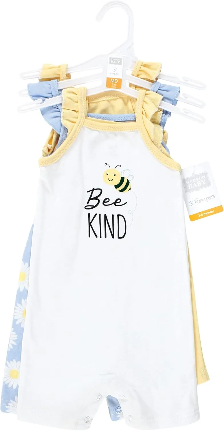 Hudson Baby Unisex Cotton Rompers