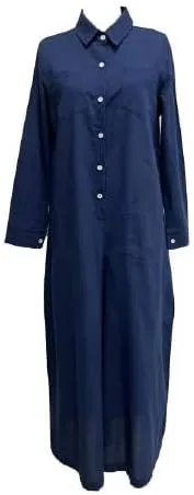 IVERIRMIN Womens Casual Button Down Shirt Wide Leg Cotton Linen Jumpsuits Long Sleeve Palazzo Baggy Rompers One Piece Outfits