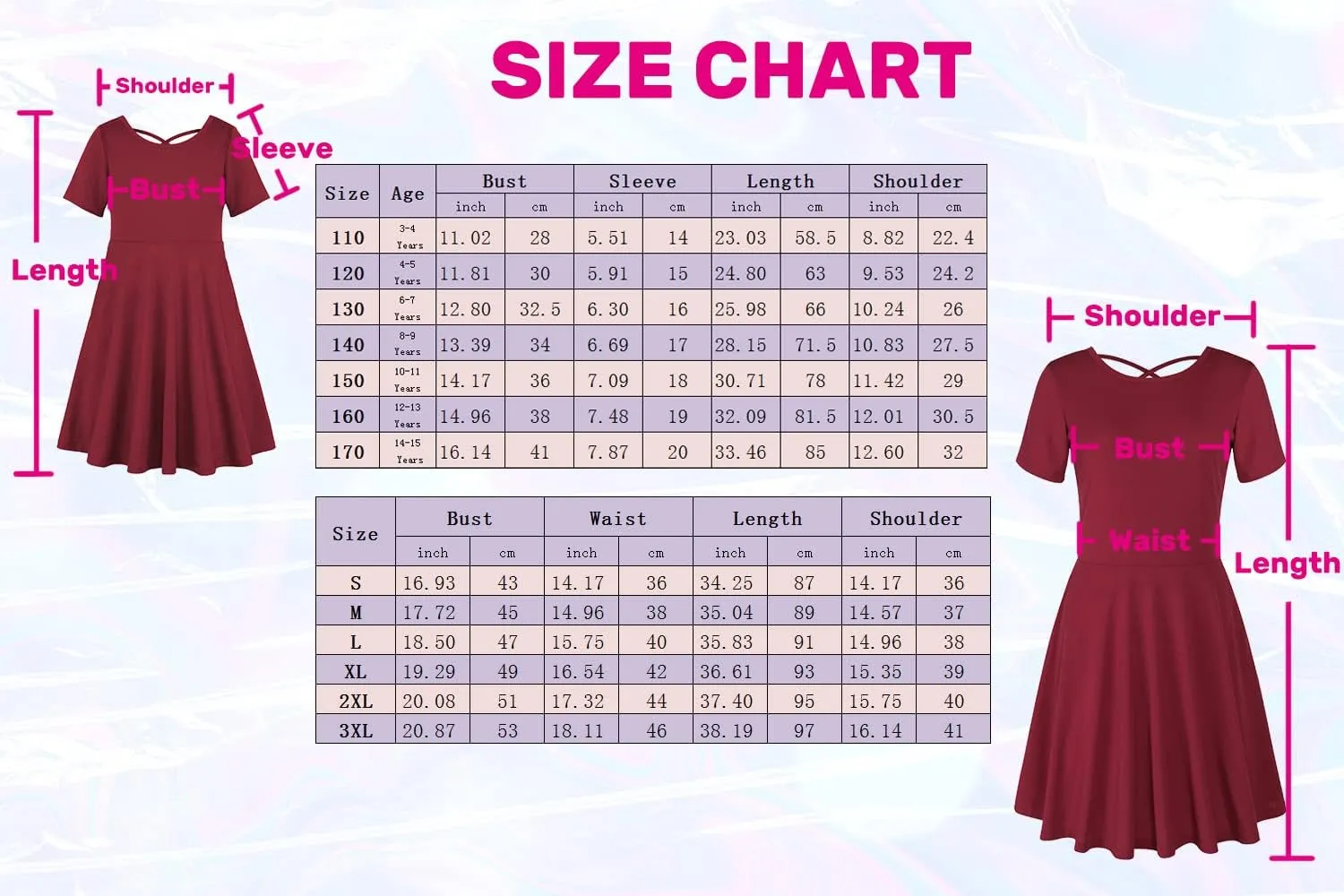 JESKIDS Mommy and Me Matching Short Sleeve Dress Criss Cross A-Line Twirl Skater Dress