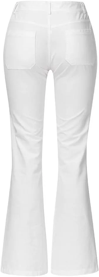 Juniors Bell Bottom High Waist Stretch Fitted Wide Leg Bootcut Denim Flare Jeans Plus Size