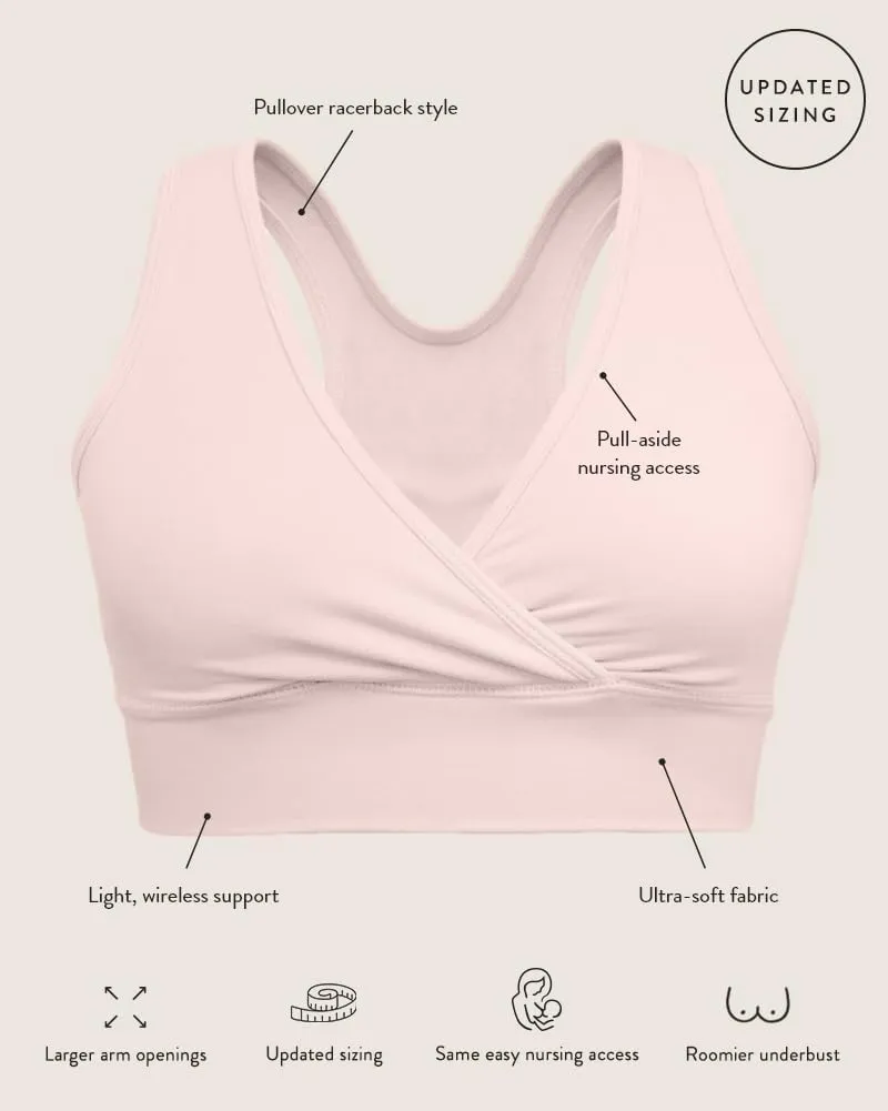 Kindred Bravely French Terry Nursing Bra for Breastfeeding and Sleep, Racerback Crossover, Soft and Stretchy Maternity Bra