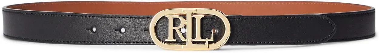 Lauren Ralph Lauren Women's Natural Smooth Oval Reversible 25 Belt Skinny