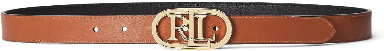 Lauren Ralph Lauren Women's Natural Smooth Oval Reversible 25 Belt Skinny