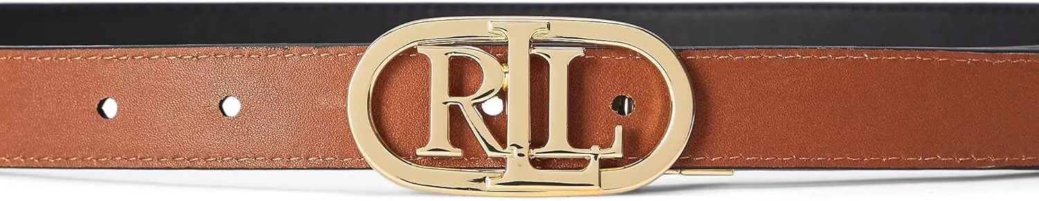 Lauren Ralph Lauren Women's Natural Smooth Oval Reversible 25 Belt Skinny