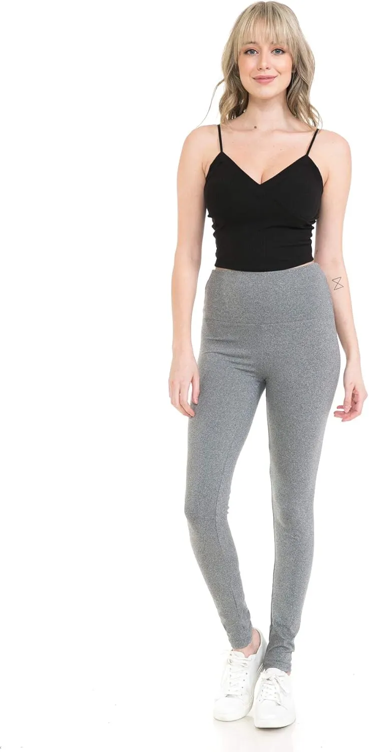 Leggings Depot High Waisted Leggings for Women Buttery Smooth & Soft Women's Solid Yoga - Reg, Plus, 1X3X, 3X5X