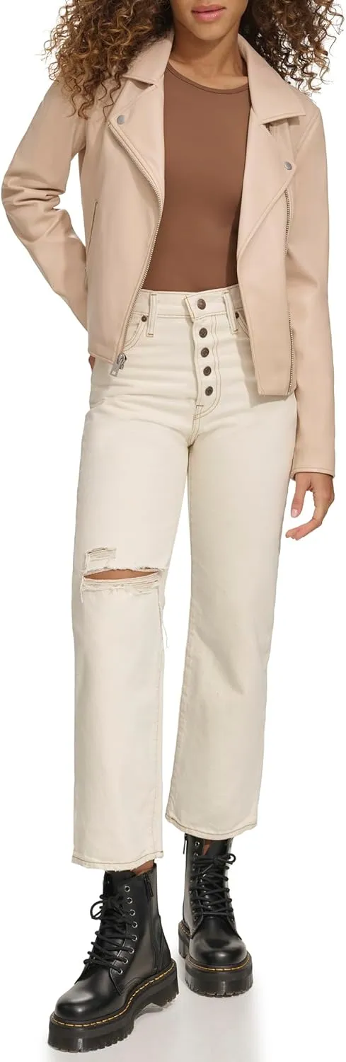 Levi's womens Smooth Faux Leather Moto (Standard and Plus Sizes)