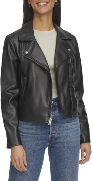 Levi's womens Smooth Faux Leather Moto (Standard and Plus Sizes)