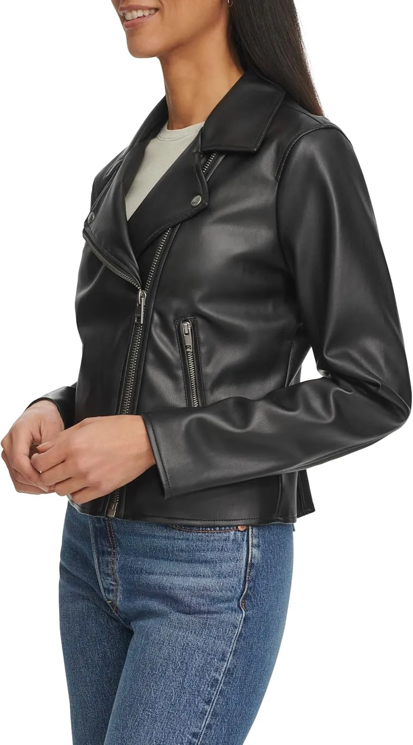 Levi's womens Smooth Faux Leather Moto (Standard and Plus Sizes)