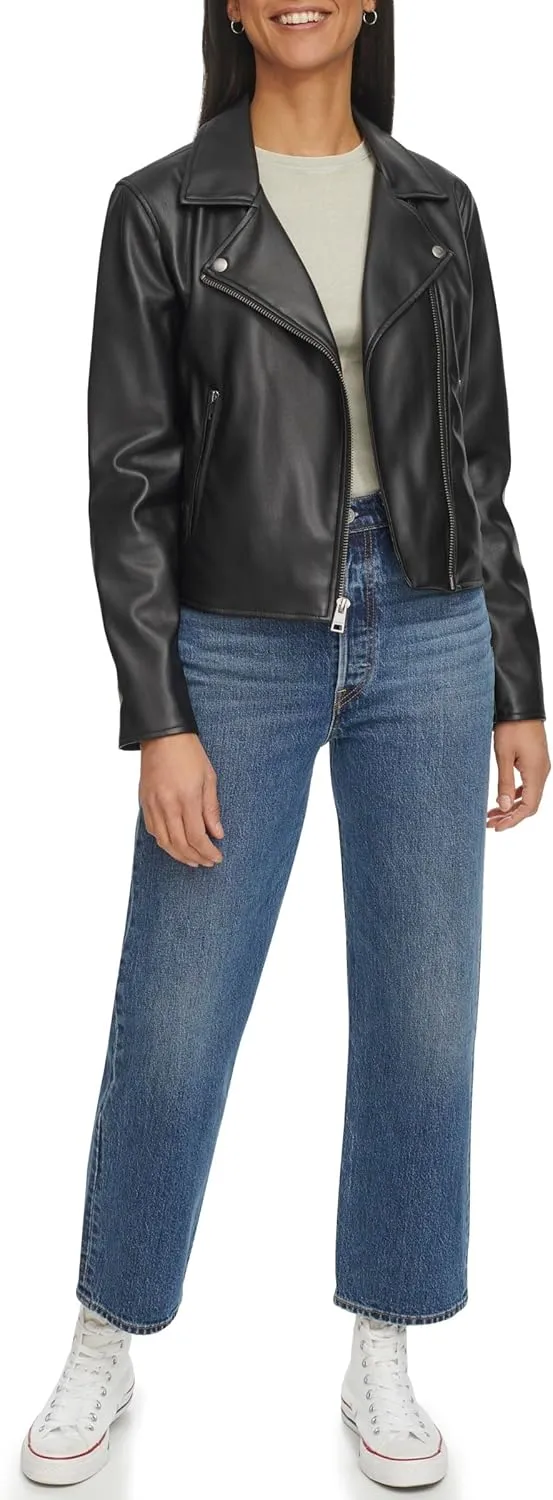 Levi's womens Smooth Faux Leather Moto (Standard and Plus Sizes)