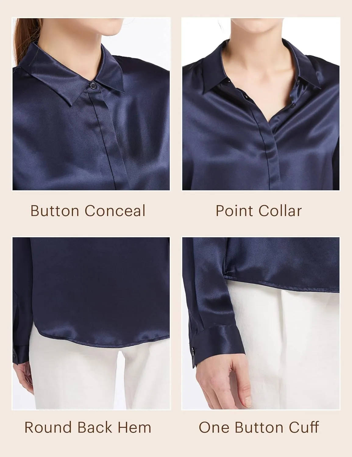 LilySilk Silk Blouse for Women 100% Pure Silk Long Sleeves Cool Smooth Tops