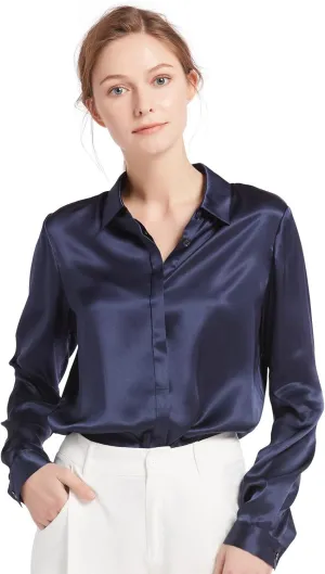 LilySilk Silk Blouse for Women 100% Pure Silk Long Sleeves Cool Smooth Tops