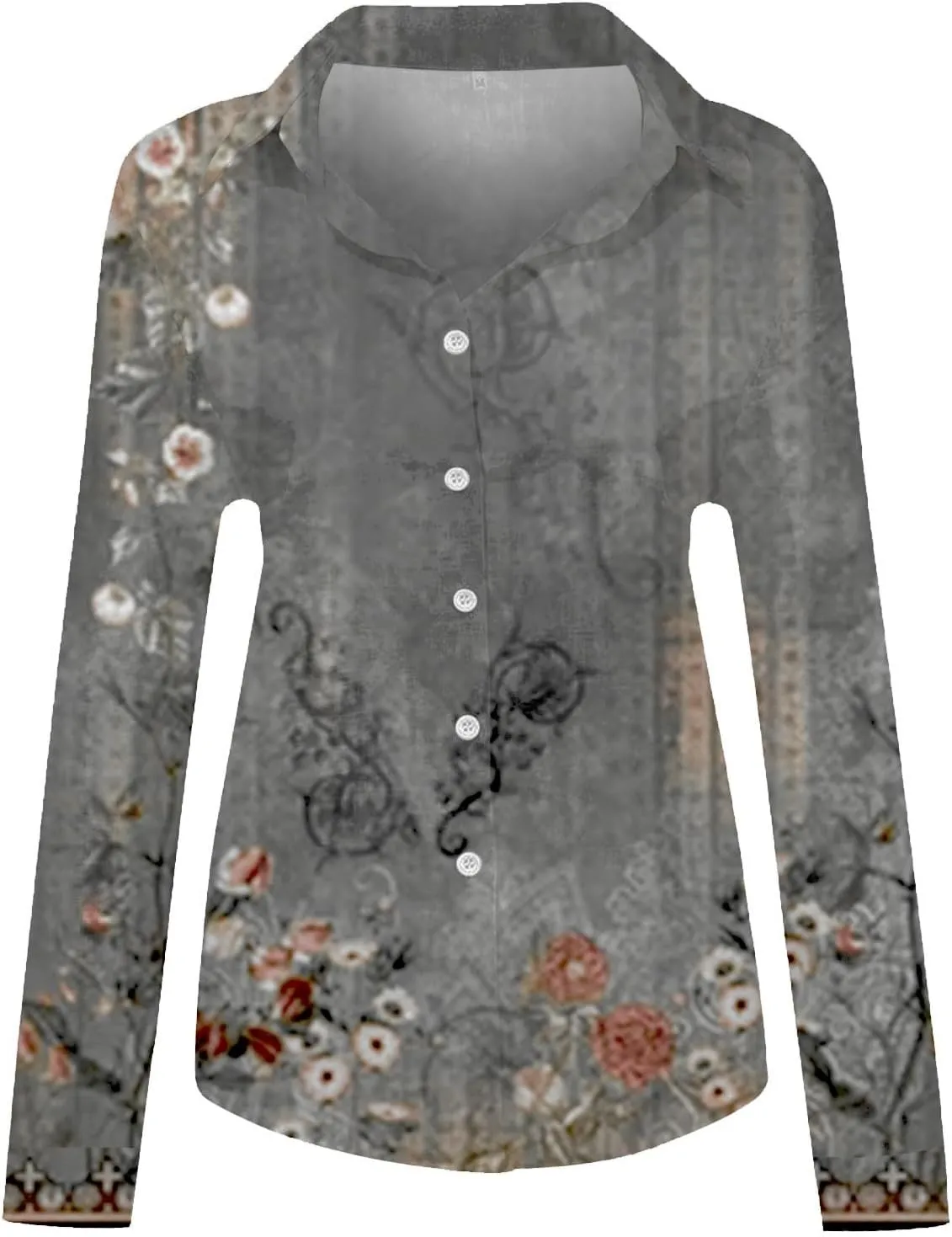 Linen Tops for Women Summer 2024 Lapel Long Sleeves Shirt Blouse Tops Casual Comfy Fall Tunic Tops Lapel Neck Blouses