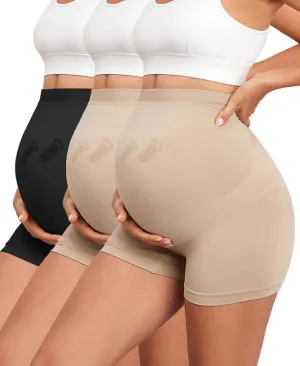 Maternity Shapewear Seamless Underwear Over Bump Pregnancy Shorts High Waist Panties Under Dress Belly Support