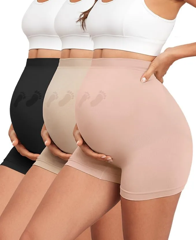 Maternity Shapewear Seamless Underwear Over Bump Pregnancy Shorts High Waist Panties Under Dress Belly Support