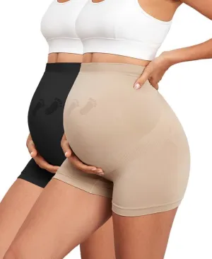 Maternity Shapewear Seamless Underwear Over Bump Pregnancy Shorts High Waist Panties Under Dress Belly Support