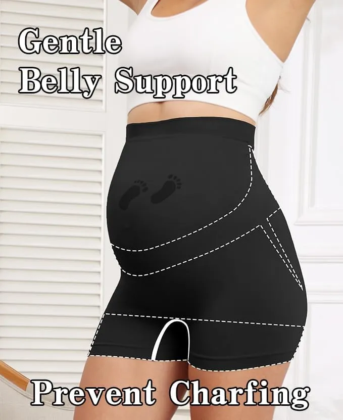 Maternity Shapewear Seamless Underwear Over Bump Pregnancy Shorts High Waist Panties Under Dress Belly Support