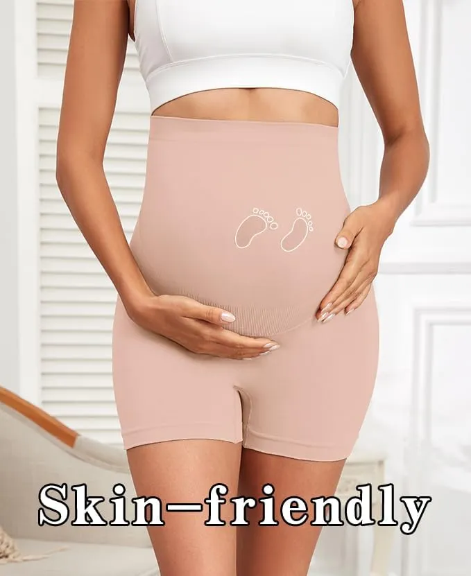 Maternity Shapewear Seamless Underwear Over Bump Pregnancy Shorts High Waist Panties Under Dress Belly Support