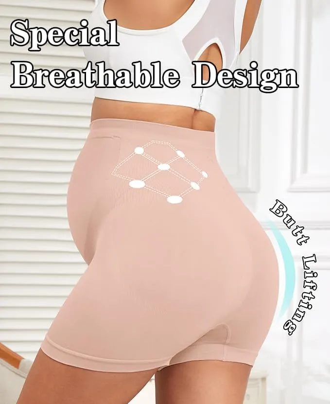 Maternity Shapewear Seamless Underwear Over Bump Pregnancy Shorts High Waist Panties Under Dress Belly Support