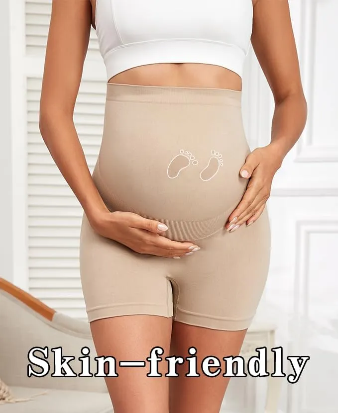 Maternity Shapewear Seamless Underwear Over Bump Pregnancy Shorts High Waist Panties Under Dress Belly Support