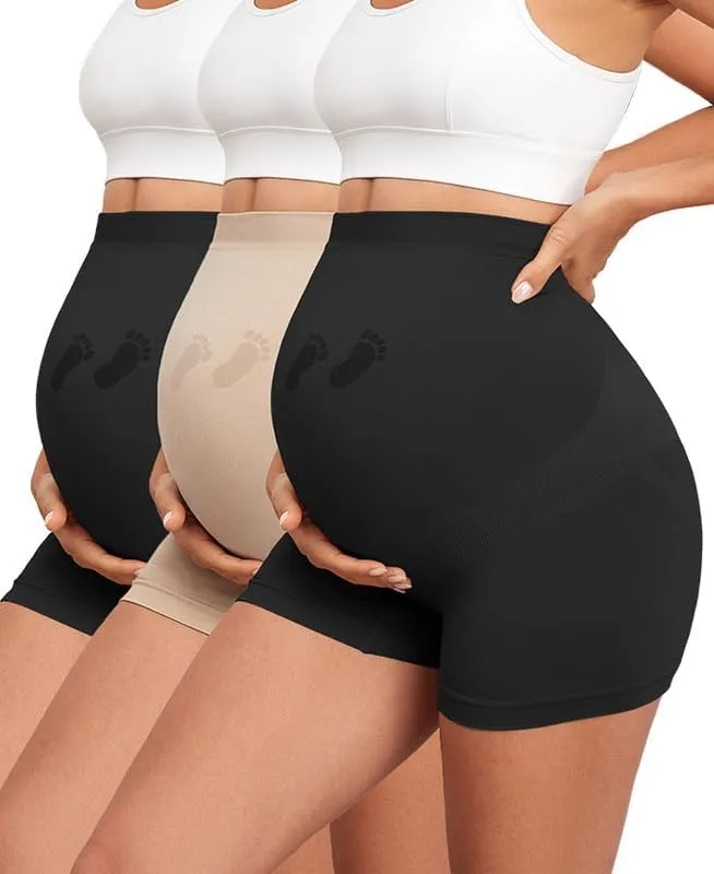 Maternity Shapewear Seamless Underwear Over Bump Pregnancy Shorts High Waist Panties Under Dress Belly Support