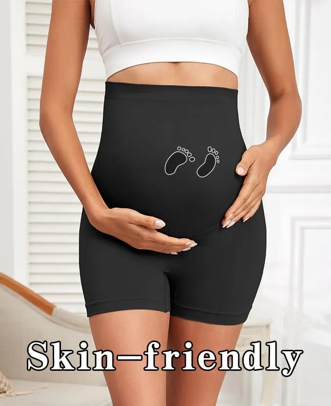 Maternity Shapewear Seamless Underwear Over Bump Pregnancy Shorts High Waist Panties Under Dress Belly Support