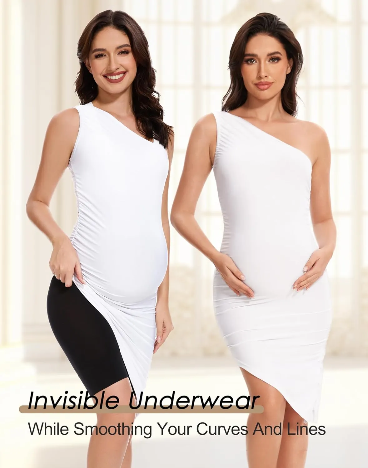 Maternity Underwear Shapewear For Women, Seamless, High Waist, Shorts Panties For Pregnancy, Over Bump, 2 Pack