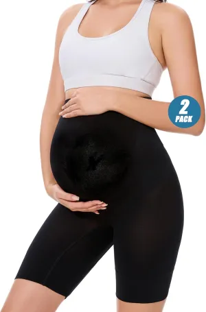 Maternity Underwear Shapewear For Women, Seamless, High Waist, Shorts Panties For Pregnancy, Over Bump, 2 Pack