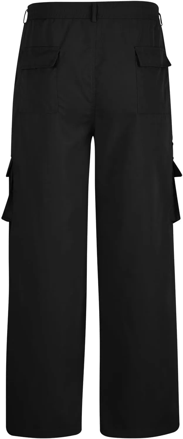 Men's Cargo Pants Multi Pockets Straight Barrel Work Pants Outdoor Fitness Bodybuilding Trousers Baggy Hiking Pants