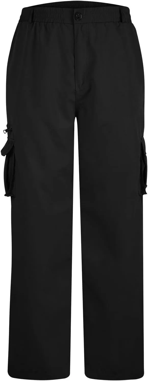 Men's Cargo Pants Multi Pockets Straight Barrel Work Pants Outdoor Fitness Bodybuilding Trousers Baggy Hiking Pants