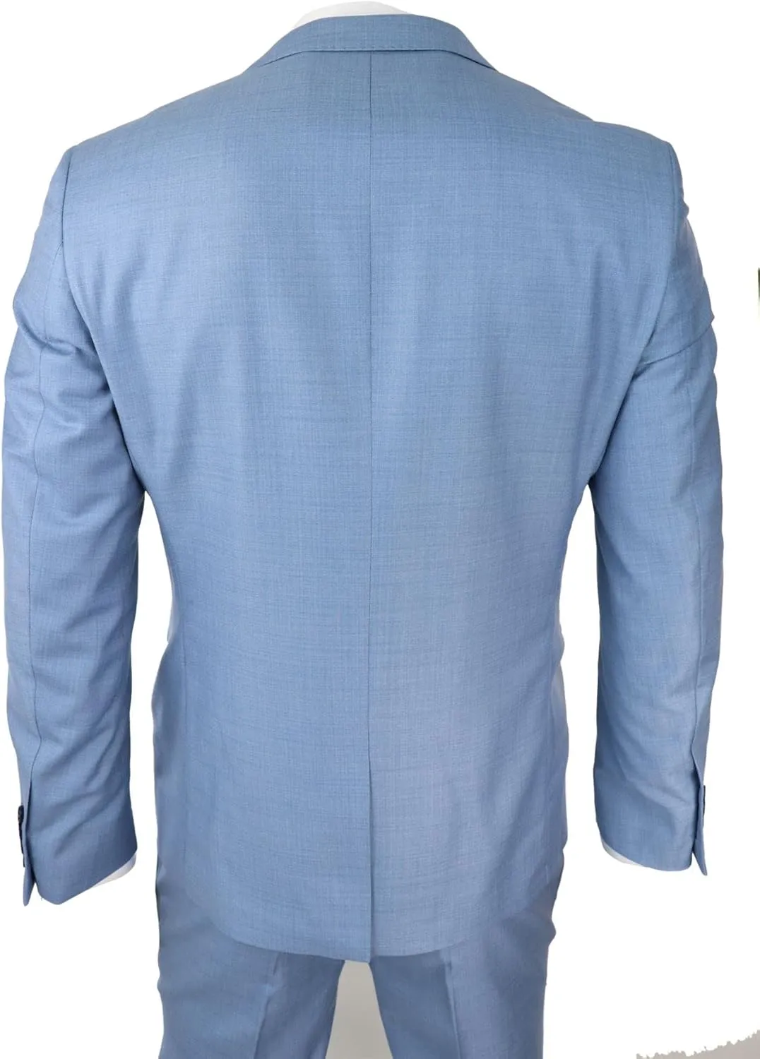 Mens Light Blue Sky 3 Piece Suit Classic Stitch Wedding Summer Prom Classic