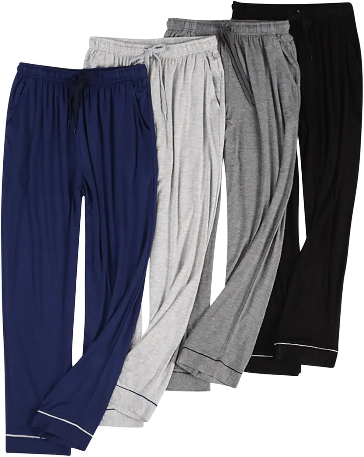 Men's Modal Sleepwear Pants Casual Home Solid Color Soft Comfy Lounge Pant Lightweight Loose Wide Leg Sleep Loung