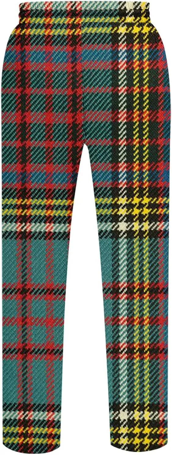 Mens Pajama Pants Soft Plaid Pajama Bottom for Men Flannel Elastic Waist Lounge Pants Comfy Nightwear Pjs Bottoms