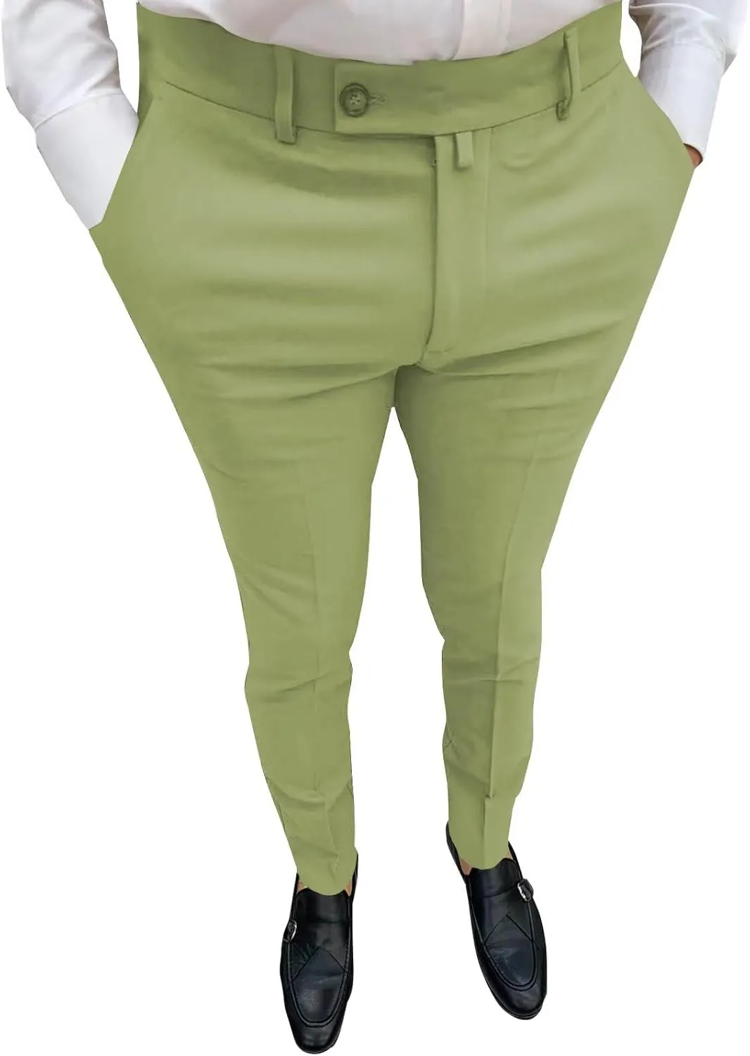Men’s Slim Fit & Classic Fit Pants for Men Classic Fit Stretch Chino Pant Formal Dress Pants