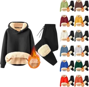 Men's Tracksuit Sherpa Fleece Lined Hoodie 2 Piece Athletic Sweatsuit Casual Fleece Sport Pant Suit Sets