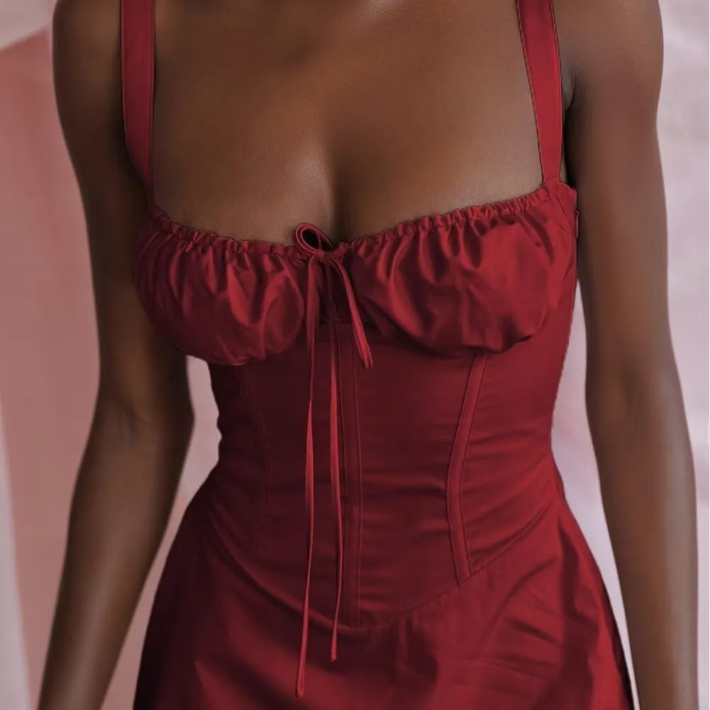 Midi Dresses for Women Tea Party Vacation Going Out Corset Flowy Cute A Line Casual Formal Long Satin Dress