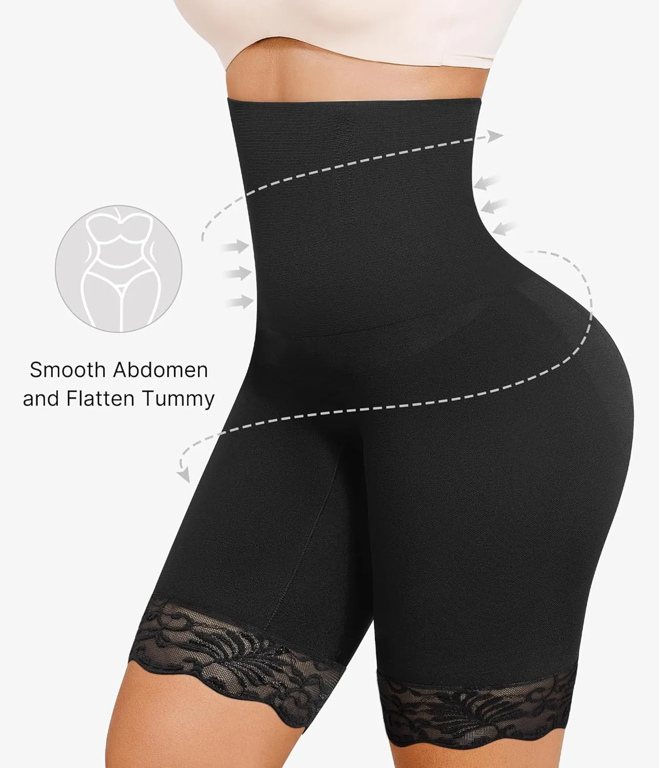 Nebility Shapewear for Women Tummy Control High Waisted Body Shaper Shorts Thigh Slimmer Butt Lifter Panties Underwear